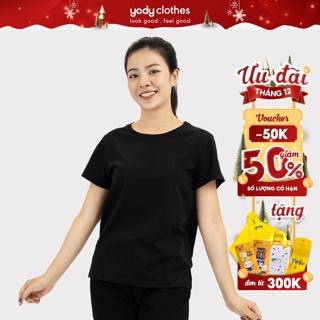 Áo thun trơn nữ YODY tay ngắn vải cotton organic thoáng mát đôi nam nữ có bigsize TSN5346