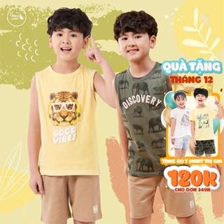 Đồ Bộ Ba Lỗ Bé Trai Bigfox Đồ Bộ Sát Nách Trẻ Em Phong Cách Hàn Quốc cỡ 3,4,5,6,7,8,9,10,11