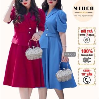 Đầm thiết kế trung niên MIUCO, đầm peplum cổ vest sang trọng, kiểu dáng đơn giản trẻ trung, đầm tặng mẹ BIGSIZE |CG05|