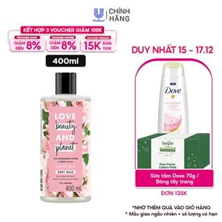 Sữa Tắm Love Beauty & Planet Majestic Glow Làm Sáng Da Rạng Rỡ Từ Thiên Nhiên 100% Tinh Dầu Hoa Hồng 400Ml