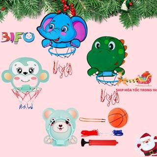 Bộ đồ chơi bóng rổ treo tường mini hình voi khỉ khủng long gấu dễ thương, bóng rổ cho bé phát triển chiều cao