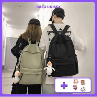 Balo Ulzzang Kiểu Hàn Quốc Vải Dù Trơn Damelbag Đi Học Nam Nữ, balo du lịch 601ULZ