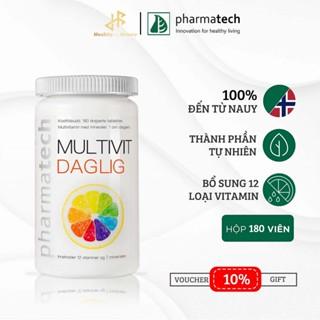 Viên uống bổ sung vitamin và khoáng chất Pharmatech Mutivit Daglig lọ 180 viên