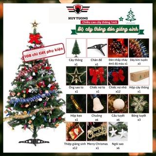 Cây thông noel 1m6 đầy đủ phụ kiện, cây thông noel đi kèm bộ phụ kiện trang trí giáng sinh siêu lung linh - Huy Tưởng