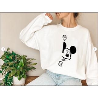 Áo nỉ tay dài Sweatshirt T-shirP nam nữ cao cấp hình in chọn bộ chuột micky ngộ nghĩnh