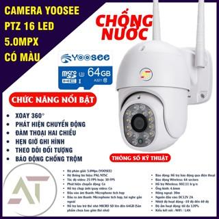 Camera yoosee 16 đèn - camera ngoài trời-xoay 360-chống mưa-ban đêm có màu