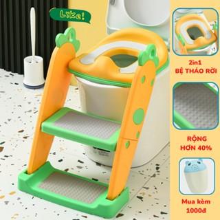 Thang bô vệ sinh Ergo có nắp thu nhỏ bồn cầu gấp gọn tiện lợi dùng cho bé trai và bé gái có sẵn tay vịn đi kèm