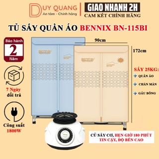 Tủ sấy quần áo 1800W Thái Lan, sấy siêu nhanh  hẹn giờ tới 180 phút . Hàng chính hãng bảo hành 18 tháng. Bennix BN-115BI