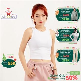 Áo croptop nữ Choobe sát nách ba lỗ thun không tay kiểu ôm body tank top vải cotton co giãn tốt A17
