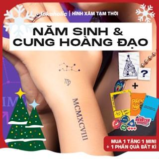 [Chủ đề Cung hoàng đạo và năm sinh] Hình xăm dán tạm thời Inkaholic 15 ngày, xăm trong 1 phút, chống nước.