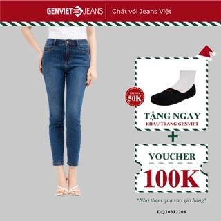 Quần Jeans Nữ Trơn Dáng Ôm Skinny Chất Bò Mềm Cao Cấp Basic GENVIET DQ103J2208