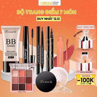 Bộ trang điểm đầy đủ Lameila 7 món kem BB phấn phủ phấn mắt mascara chì kẻ mày kẻ mắt son kem Hatola