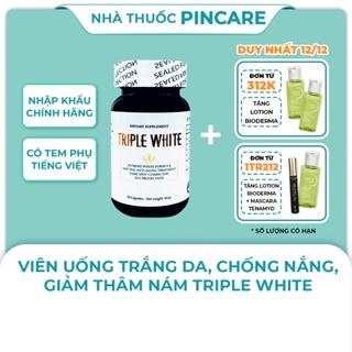 Viên uống sáng da Triple White chống nắng, đẹp da, giảm thâm nám của Mỹ - Hàng chính hãng - Nhà thuốc Pincare