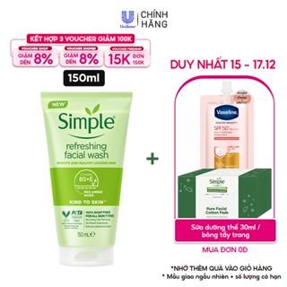 Sữa rửa mặt Simple lành tính sạch thoáng - cho da nhạy cảm 150ml [CHÍNH HÃNG ĐỘC QUYỀN] [DIỆN MẠO MỚI]