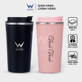 Cốc giữ nhiệt 510ml Wotocup ly coffee holic inox 304, bình giữ nhiệt 12h khắc tên có quà tặng Shopgiatot1989