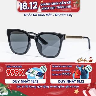Kính mát nam nữ Lilyeyewear chống UV400 thiết kế mắt vuông dễ đeo màu sắc thời trang 6035