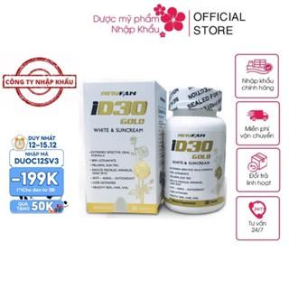 HÀNG NHẬP KHẨU - Viên uống trắng sáng da PETYFAN ID30 Gold White & Suncream chống nắng giảm nám chống lão hóa Hộp 30Viên