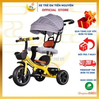 [Rẻ vô địch] Xe đẩy 3 bánh có mái che bàn đạp ghế tựa cho bé, xe đẩy đa năng cho bé cao cấp chính hãng
