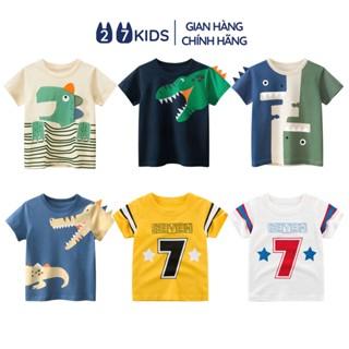 Áo thun bé trai ngắn tay 27Kids áo cộc nam 100% Cotton cho trẻ từ 2-10 tuổi BSTS8