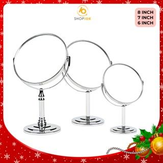 Gương để bàn, trang điểm, phụ kiện cho nữ soi làm đẹp, gương xoay inox nhiều kích cỡ