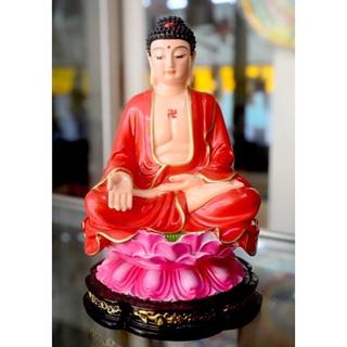 Tượng Đức Phật A Di Đà ngồi tòa sen cao 19cm-nhiều mẫu - Tượng vẽ áo đỏ