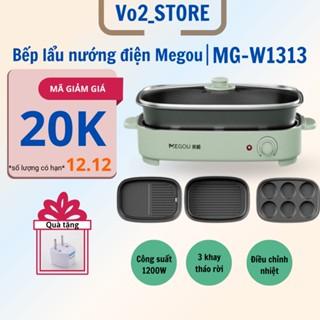 Nồi lẩu nướng điện đa năng 3 khay cao cấp MEGOU MG-W1313 - BH 12 tháng - vo2_store