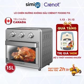 Nồi Chiên Không Dầu Crenot Foodie F15 Làm Nóng 2 Chiều 15L Lò Chiên Bếp Nướng Điện Đa Năng Điều Khiển Núm Cơ Tiết Kiệm Đ