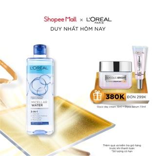 Nước tẩy trang làm sạch - mềm mịn da L'Oreal Paris 3in1 Micellar Water 400ml
