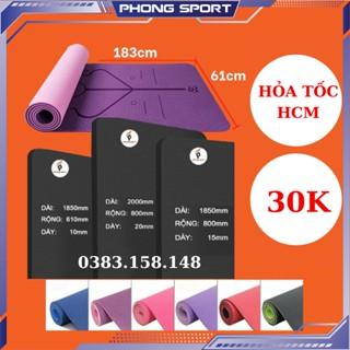 Thảm tập yoga, thảm tập gym 6mm,8mm,10mm,15mm Eco Friendly chống trượt TPE định tuyến 2 lớp T2L - PHONG SPORT