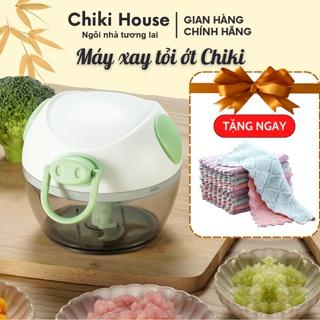 Máy Xay Tỏi Ớt Cầm Tay Mini Chiki House - Hàng Chính Hãng 3 Lưỡi Dao Bằng Thép Không Gỉ Sắc Bén, Nhỏ Gọi, Dễ Vệ Sinh