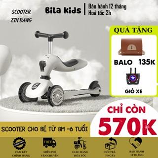 Xe scooter chòi chân cho bé ZinBang 3in1 scoot and ride trượt tập đi 1-6 tuổi có tay đẩy, vòng bảo vệ bánh xe phát sáng