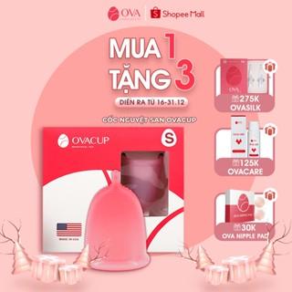 Cốc nguyệt san Ovacup nhập khẩu chính hãng Made In USA 100% Silicone y tế mềm chống tràn đạt tiêu chuẩn FDA Hoa Kỳ