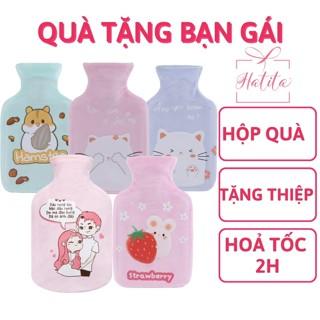 Túi chườm nóng bụng kinh HATITA 1000ml, sưởi ấm hỗ trợ giảm đau cho bạn nữ, Strawberry