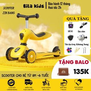 Xe Scooter cho bé ZinBang 3in1 từ 1-5 tuổi scoot and ride trượt chòi chân tập đi có tay đẩy, vòng bảo vệ