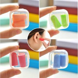 2 Nút Bịt Tai Chống Ồn Chống Nước Đa Sắc Có Hộp Nhựa Tái Sử Dụng Lâu Dài Tiện Lợi