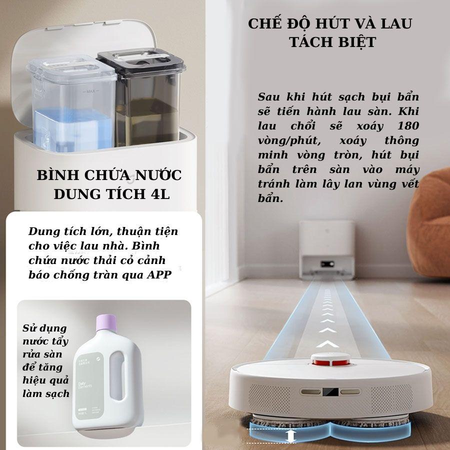 Thời gian hoạt động của robot hút bụi lau nhà là bao lâu?