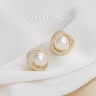 Bông tai nữ ngọc trai nhân tạo đính đá Eleanor Accessories chuôi bạc 925 phụ kiện trang sức đẹp