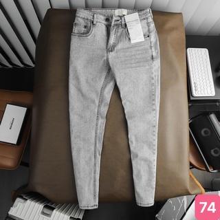 Quần jean nam xám nhạt trơn không rách chất jeans bò cao cấp co dãn 4 chiều, quần rin nam đẹp Havdo 74 mẫu mới