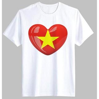 Áo Thun Cờ Đỏ Sao Vàng Thoitrang24h In Hình Trái Tim Việt Nam Cỗ Vũ Bóng Đá
