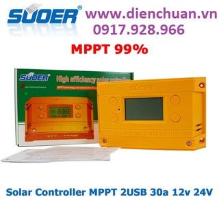 Bộ điều khiển sạc pin năng lượng mặt trời MPPT 30A 12V/24V Suoer