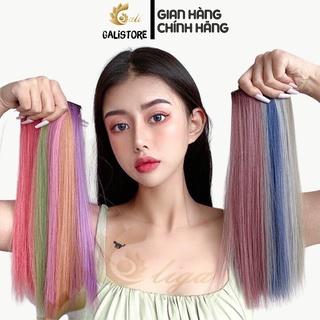 Tóc giả đẹp tóc kẹp dài thẳng light 60cm lọn nhiều màu phong cách Hàn Quốc Galistore