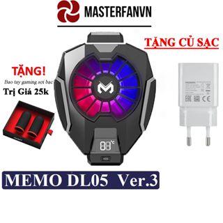 Quạt tản nhiệt điện thoại MEMO DL05 - Siêu lạnh, hiển thị nhiệt độ, LED RGB, Kẹp thu vào 2 chiều